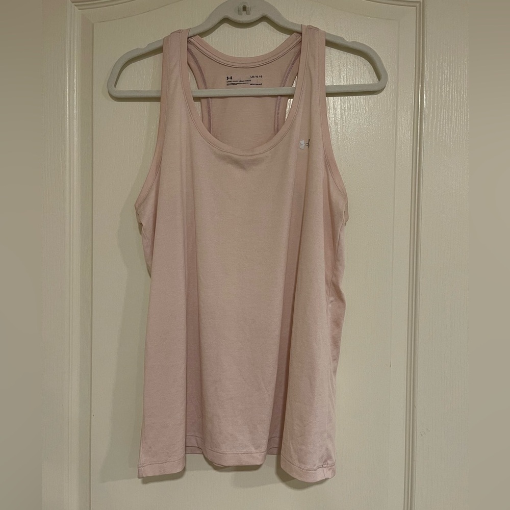 Under Armour light pink heathered heat gear tank top​​​​​​​